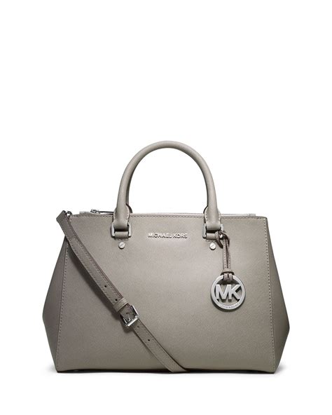 michael kors medium sutton satchel pearl grey|MICHAEL Michael Kors Sutton Saffiano Leather Satchel .